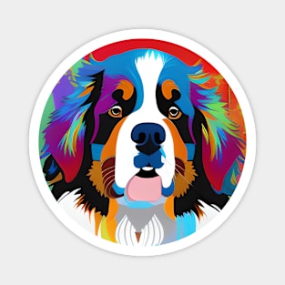 Bernese Mountain Dog - Colorful Graffiti Style Art Magnet